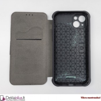 Atverčiamas smūgiams atsparus dėklas - juodas (Apple Iphone 14) Atverčiamas smūgiams atsparus dėklas - juodas (Apple Iphone 14)